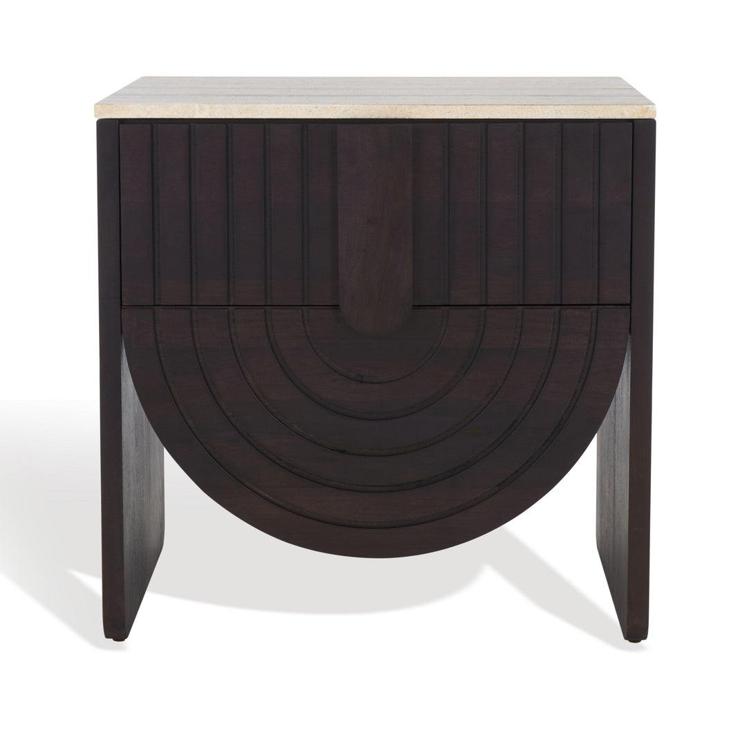 SwayLiving Floris Travertine Top Nightstand NIGHTSTANDS