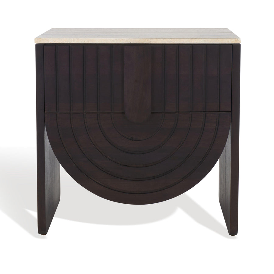 SwayLiving Floris Travertine Top Nightstand NIGHTSTANDS