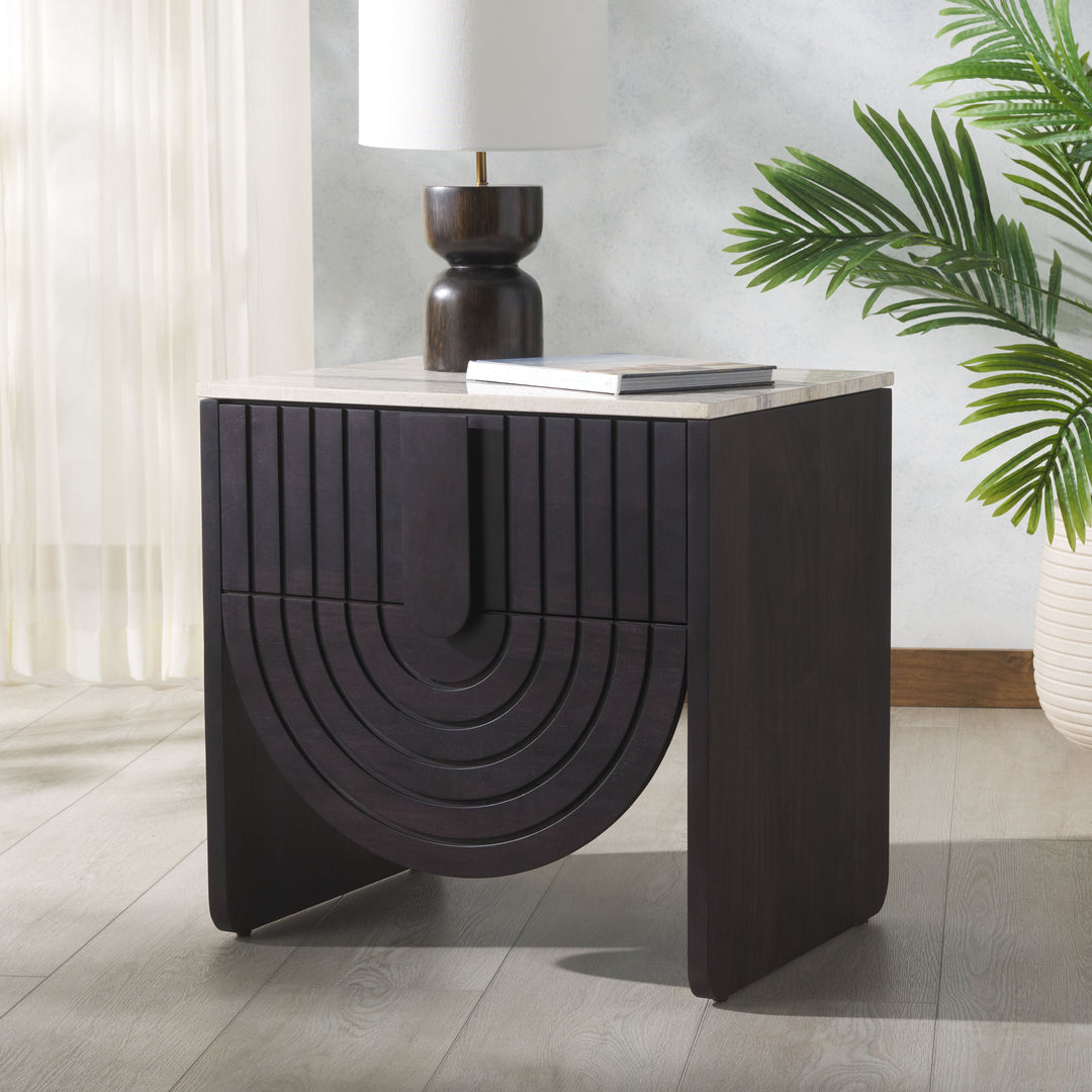 BLACK / TRAVERTINE / 24W x 18D x 24D
