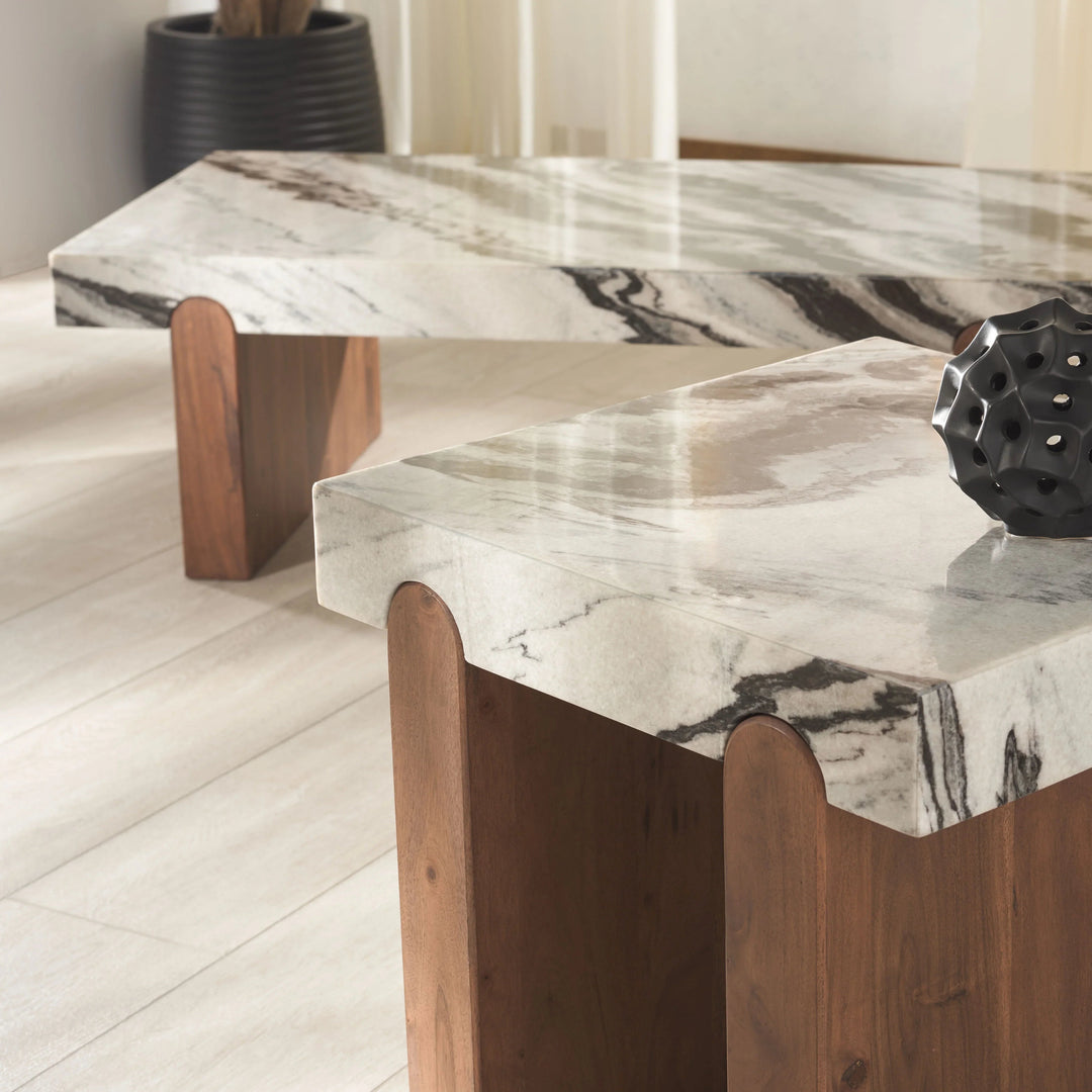 SwayLiving SwayLiving Ellebeth Marble Top Coffee Table