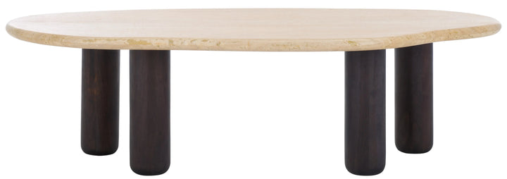 SwayLiving SwayLiving Celestyn Travertine Top Coffee Table