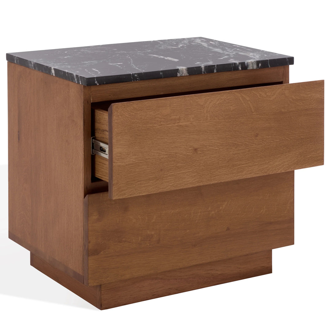 SwayLiving SwayLiving Lilybelle Marble Top 2 Drawer Nightstand
