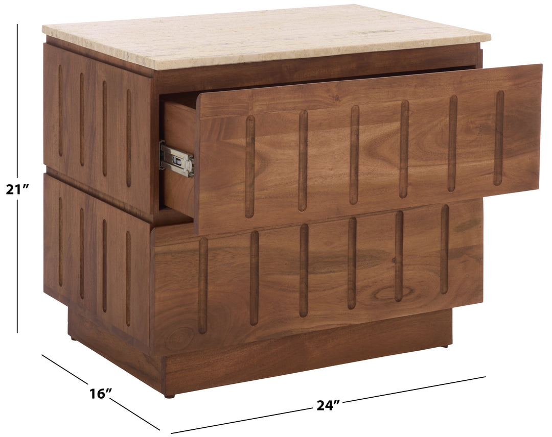 Travertine / Walnut