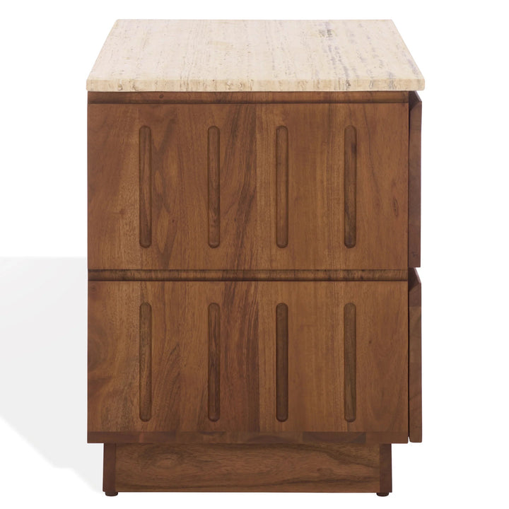 SwayLiving SwayLiving Kaylissa Travertine Top 2 Drawer Nightstand