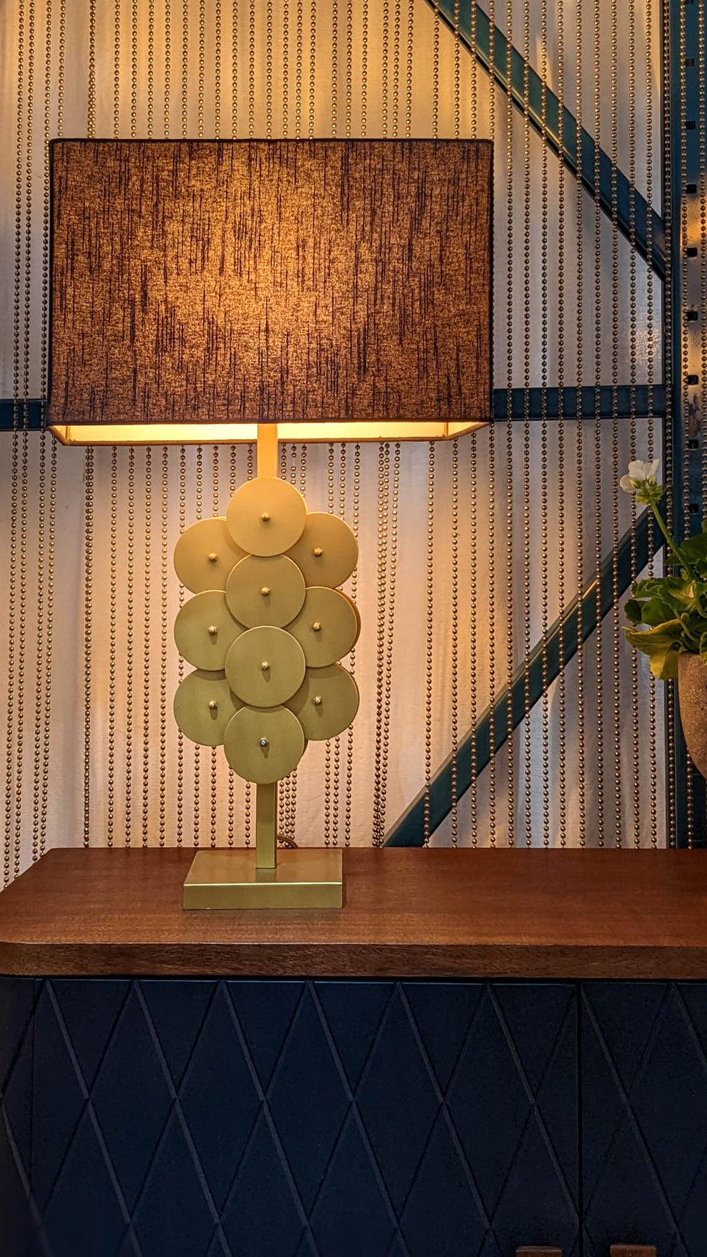 SwayLiving Skye Brass Disc Lamp TABLE LAMPS