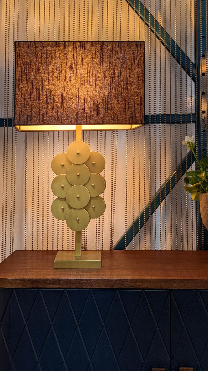 SwayLiving Skye Brass Disc Lamp TABLE LAMPS