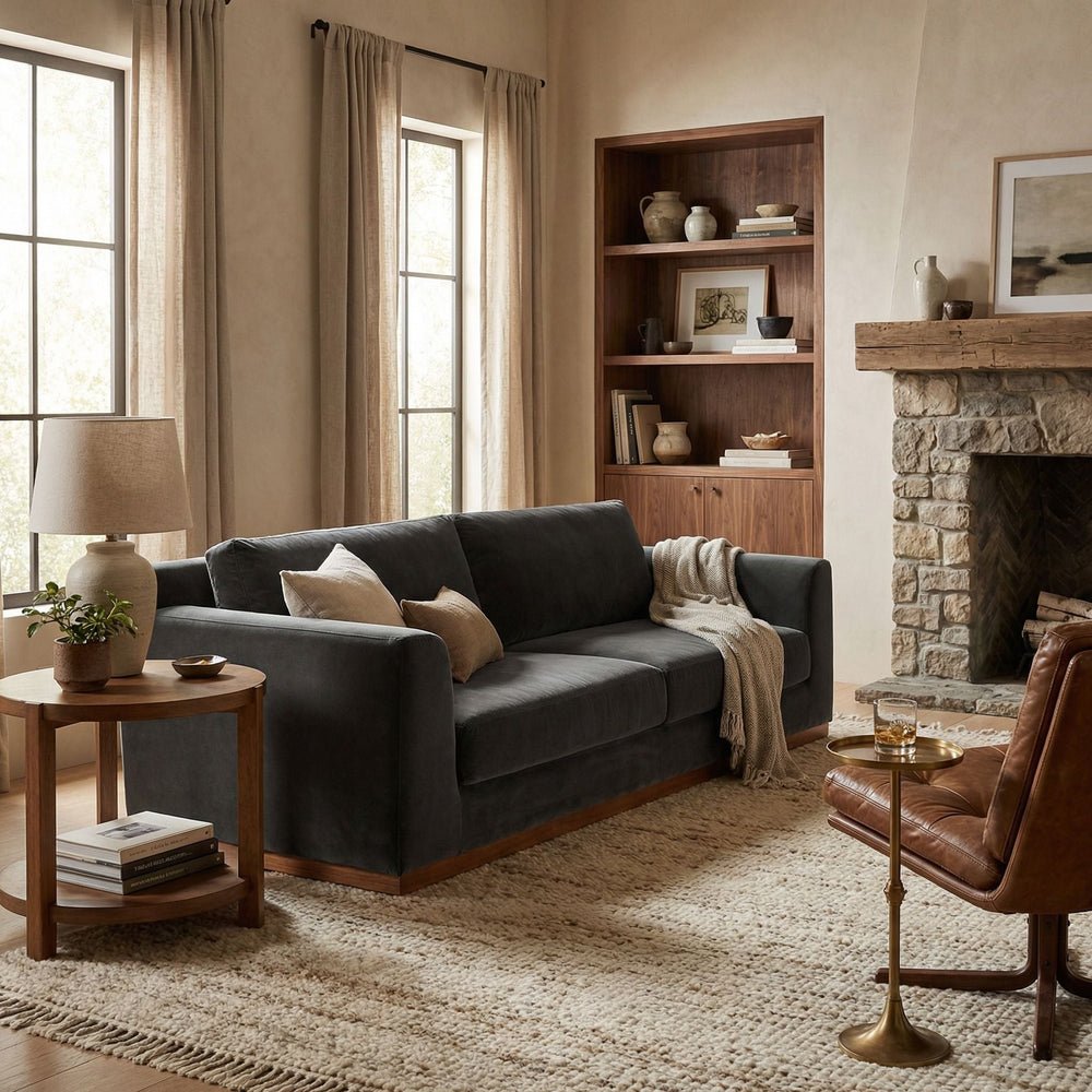 SwayLiving - Seville Sofa, Grey Velvet - SOF331GRV