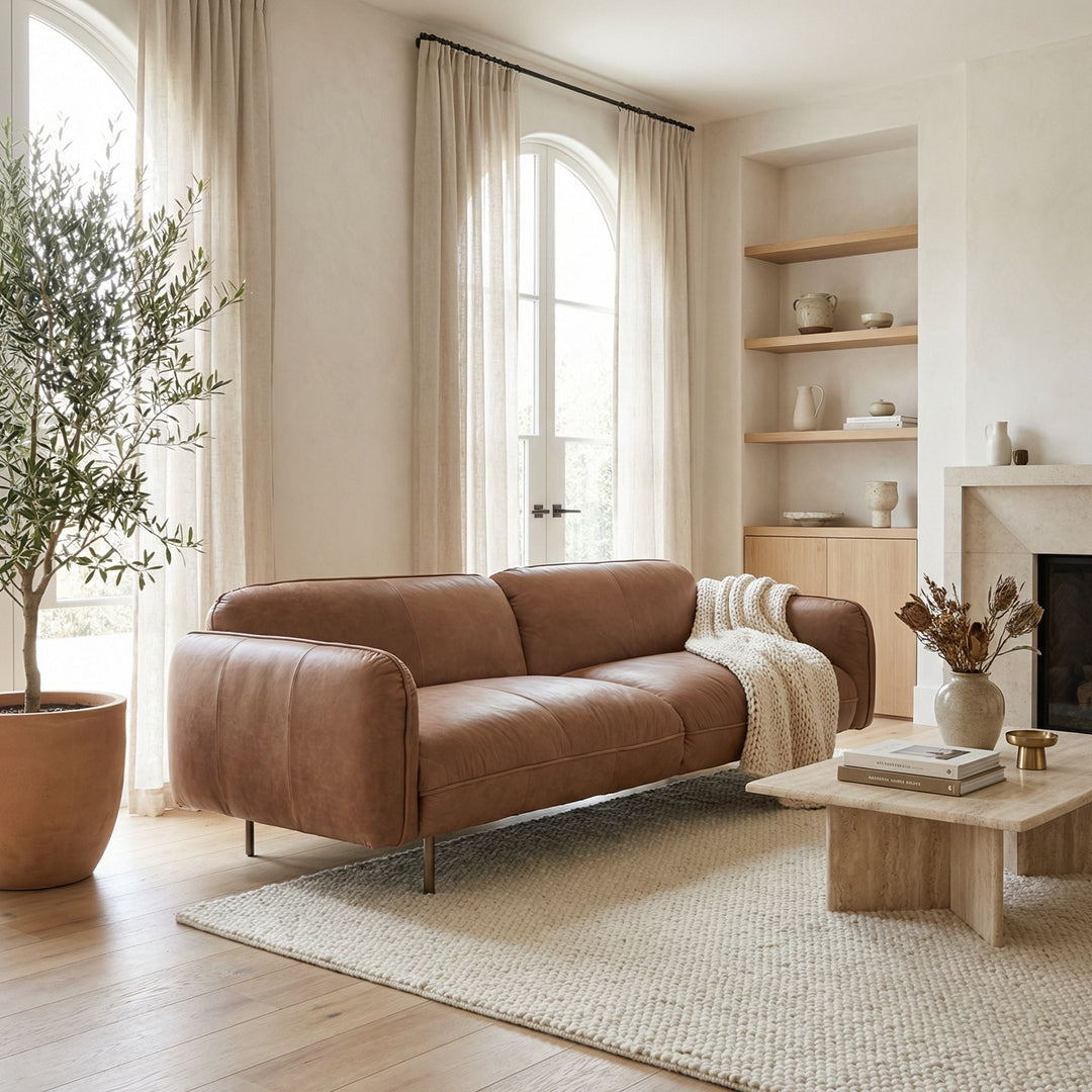 SwayLiving Franklin Sofa - Coris Brown Leather
