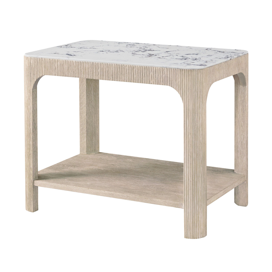 SwayLiving Horizon Rectangular Quartz Side Table ACCENT TABLES