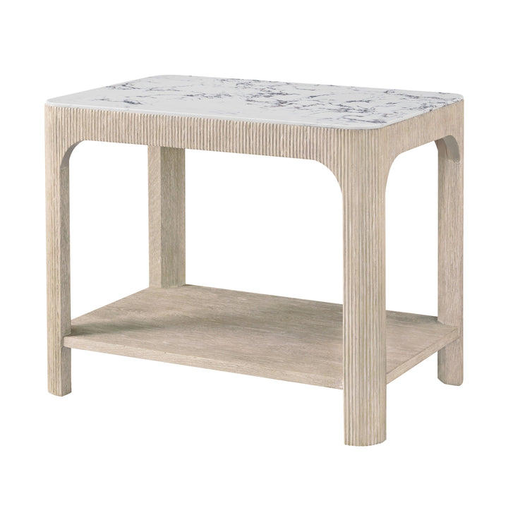 SwayLiving Horizon Rectangular Quartz Side Table ACCENT TABLES