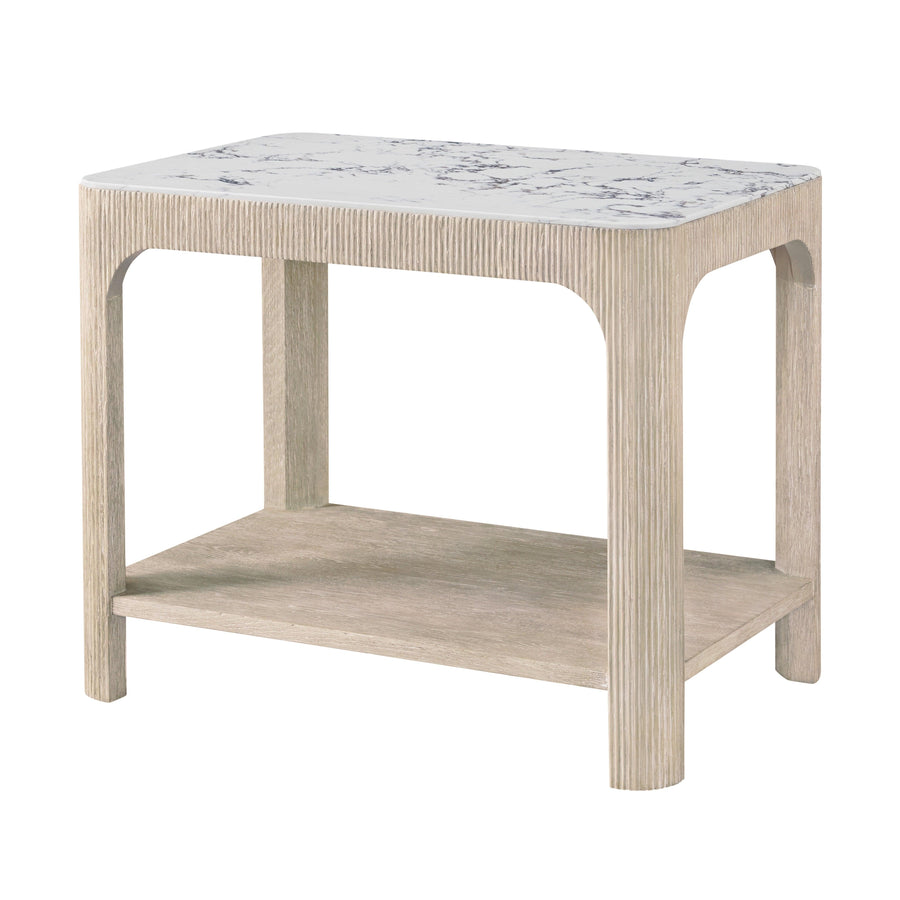 SwayLiving Horizon Rectangular Quartz Side Table ACCENT TABLES