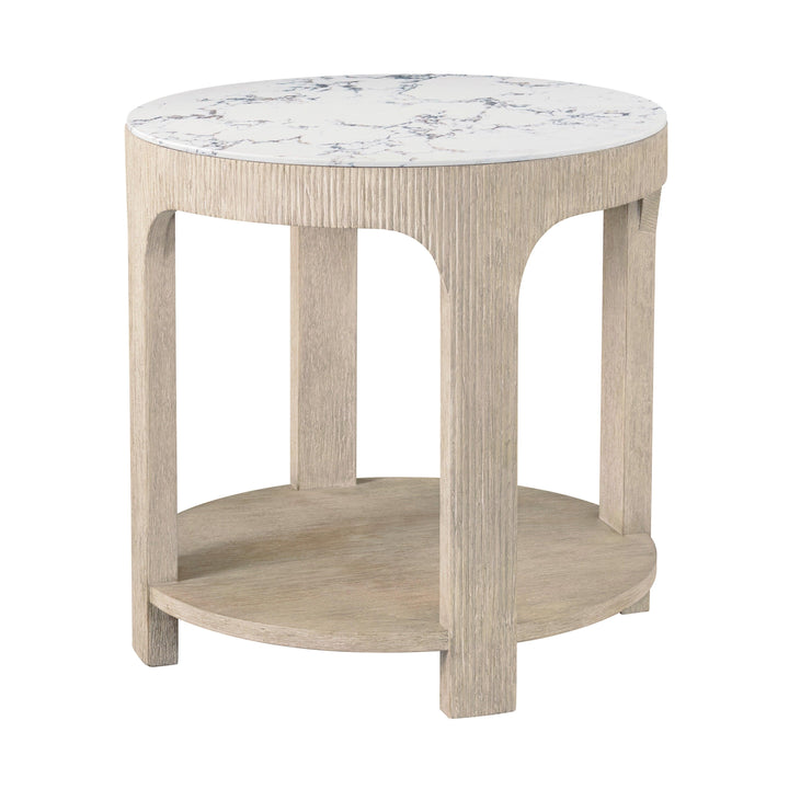 SwayLiving Horizon Round Quartz Side Table ACCENT TABLES