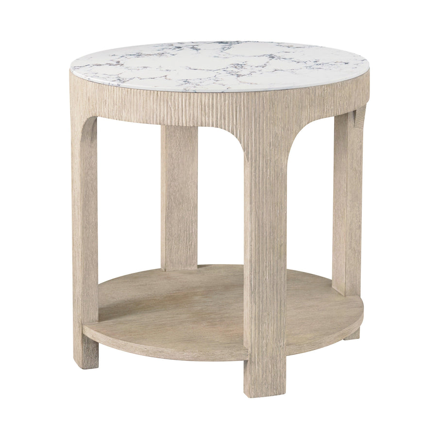 SwayLiving Horizon Round Quartz Side Table ACCENT TABLES
