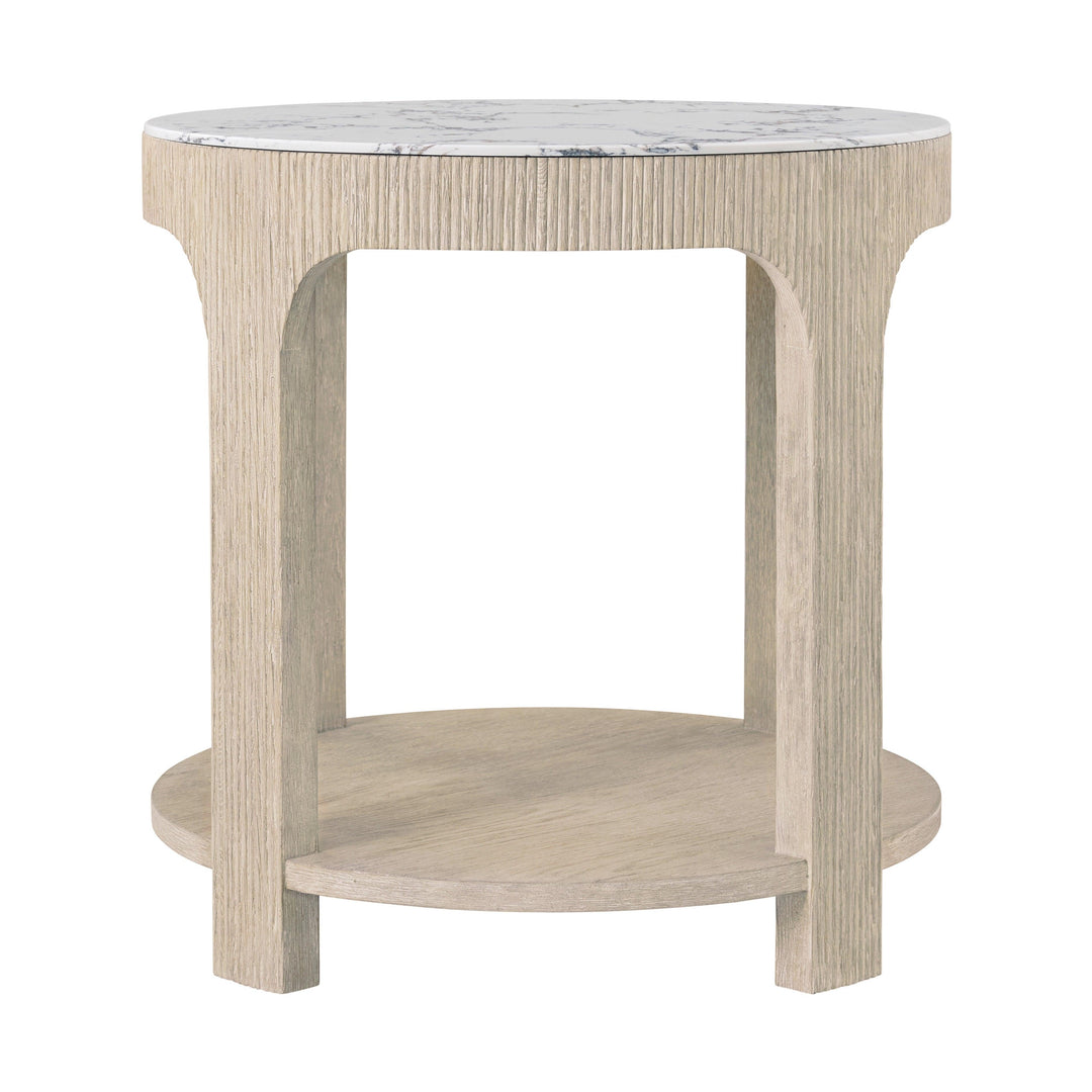 SwayLiving Horizon Round Quartz Side Table ACCENT TABLES