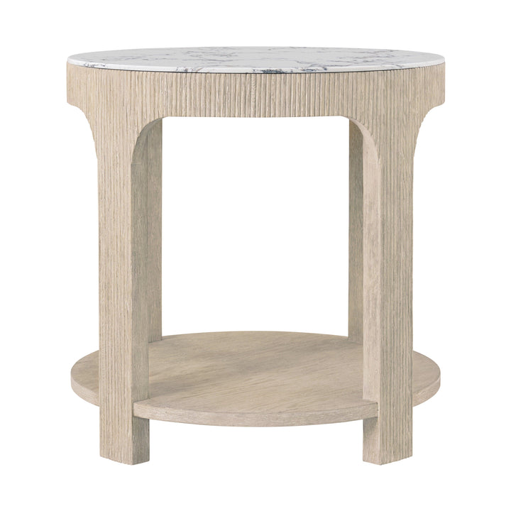 SwayLiving Horizon Round Quartz Side Table ACCENT TABLES