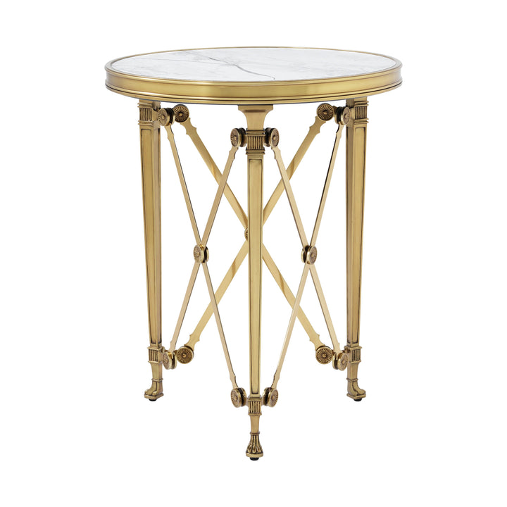 SwayLiving Spencer London Small Round Brass Side Table ACCENT TABLES