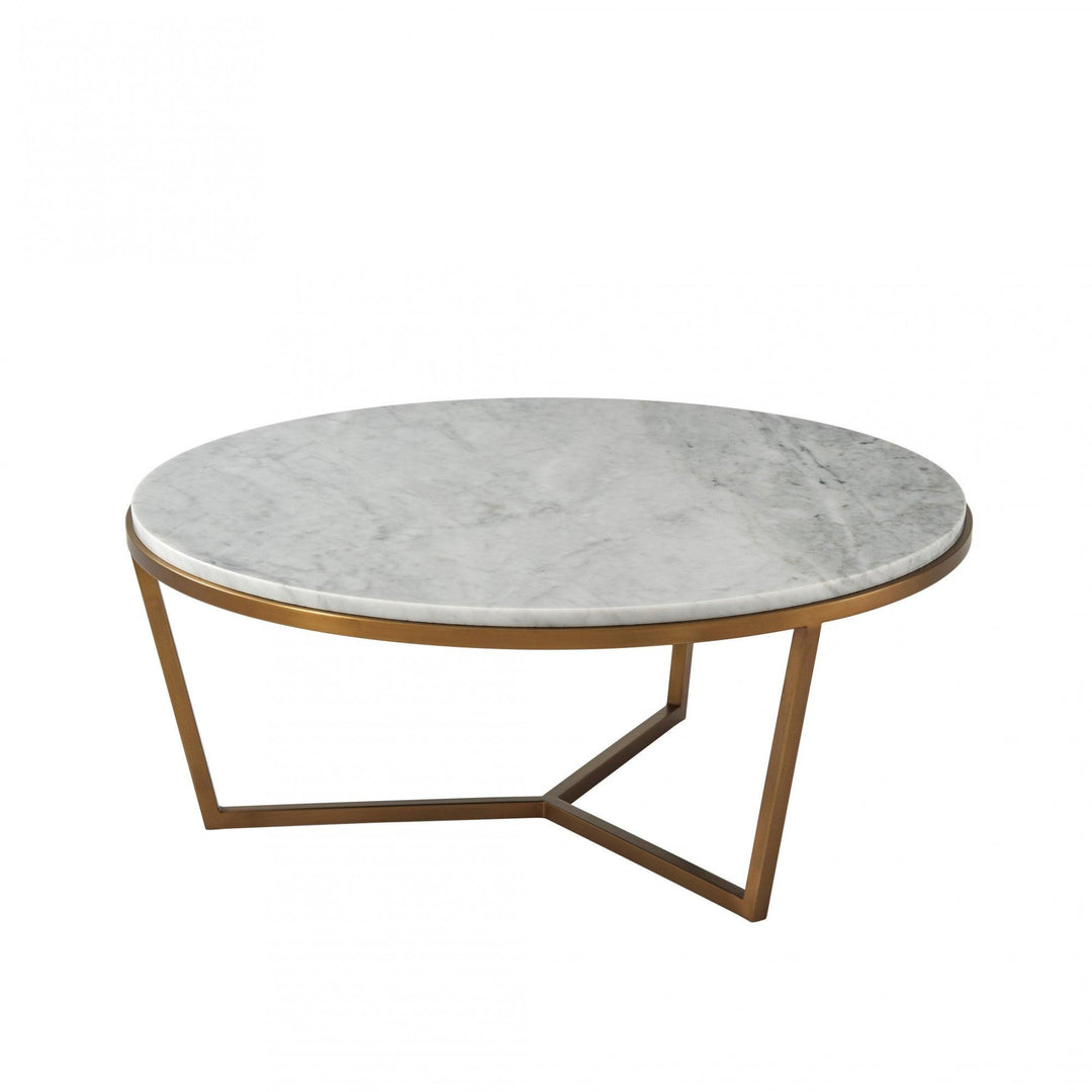 SwayLiving Small Fisher Round Cocktail Table (Marble) COFFEE TABLES