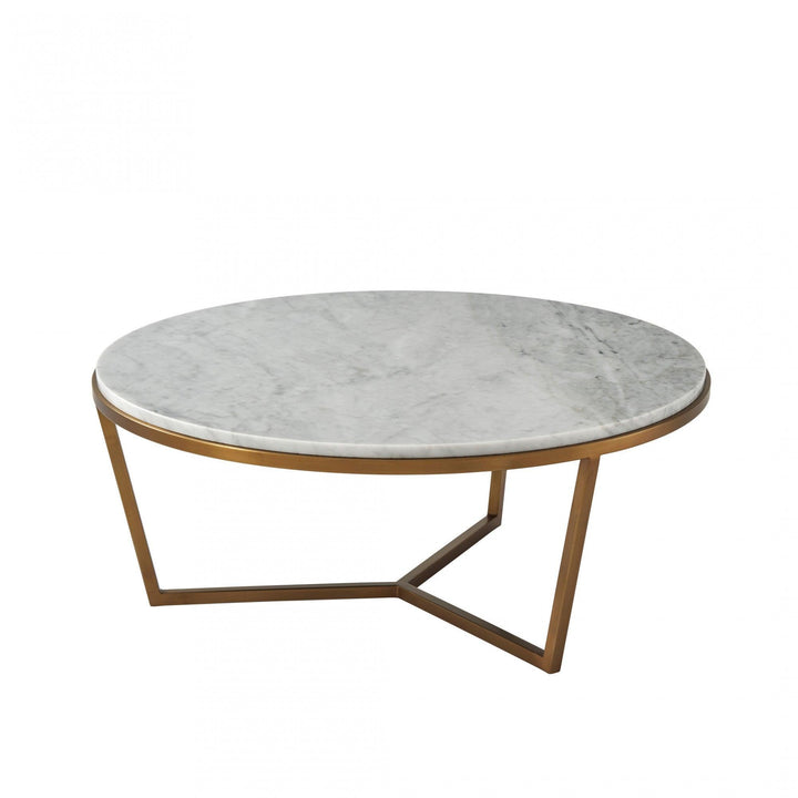 SwayLiving Small Fisher Round Cocktail Table (Marble) COFFEE TABLES