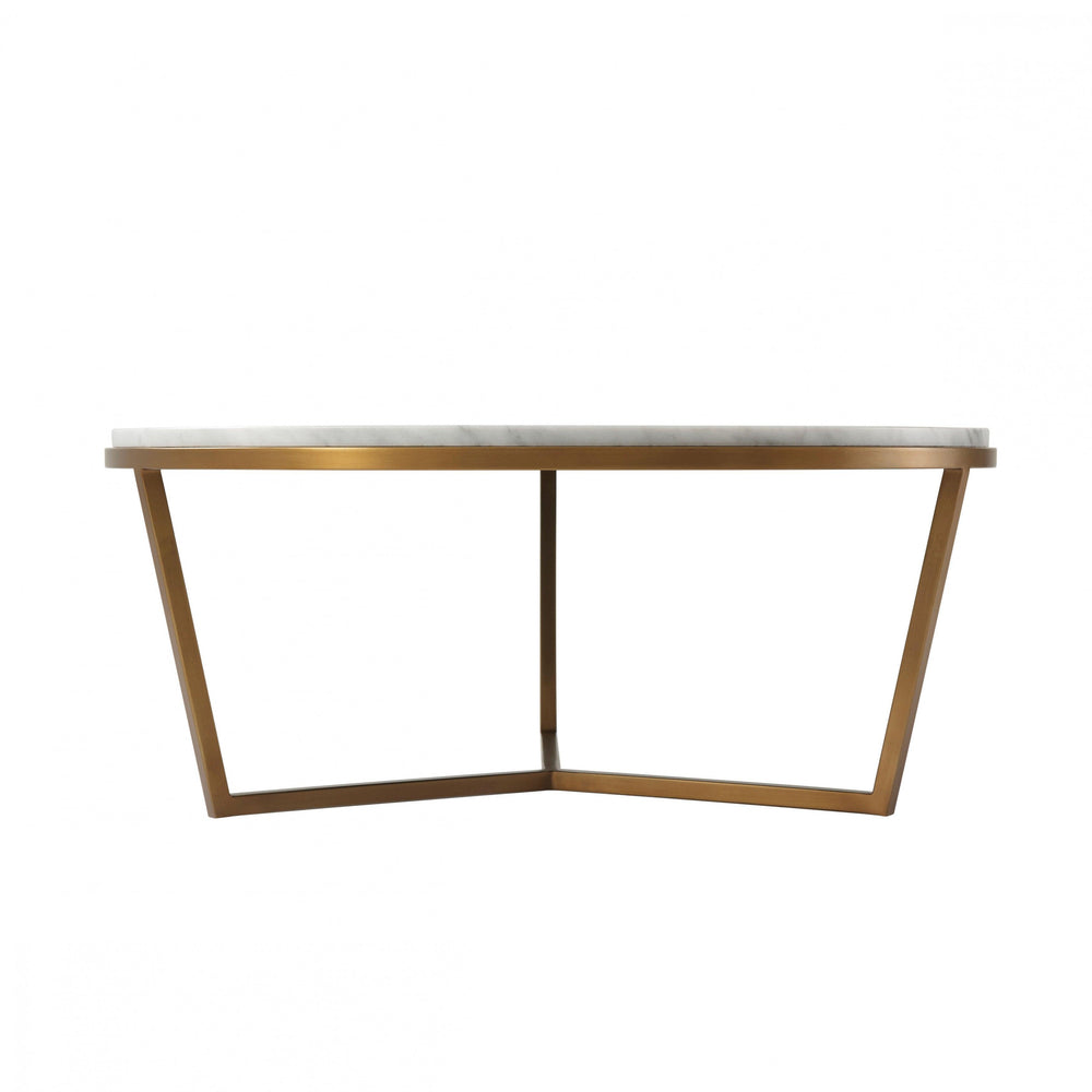 SwayLiving Small Fisher Round Cocktail Table (Marble) COFFEE TABLES