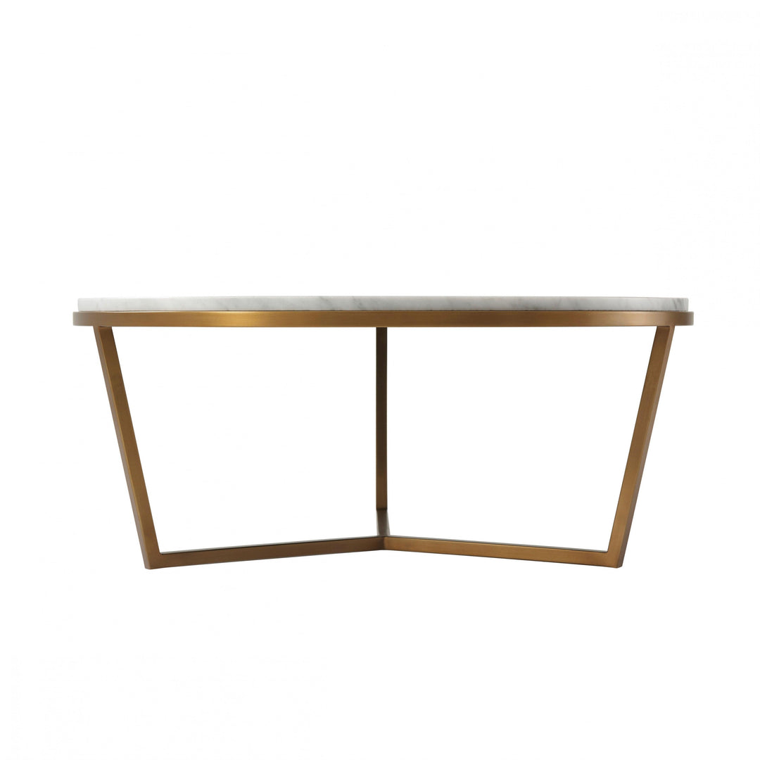SwayLiving Small Fisher Round Cocktail Table (Marble) COFFEE TABLES