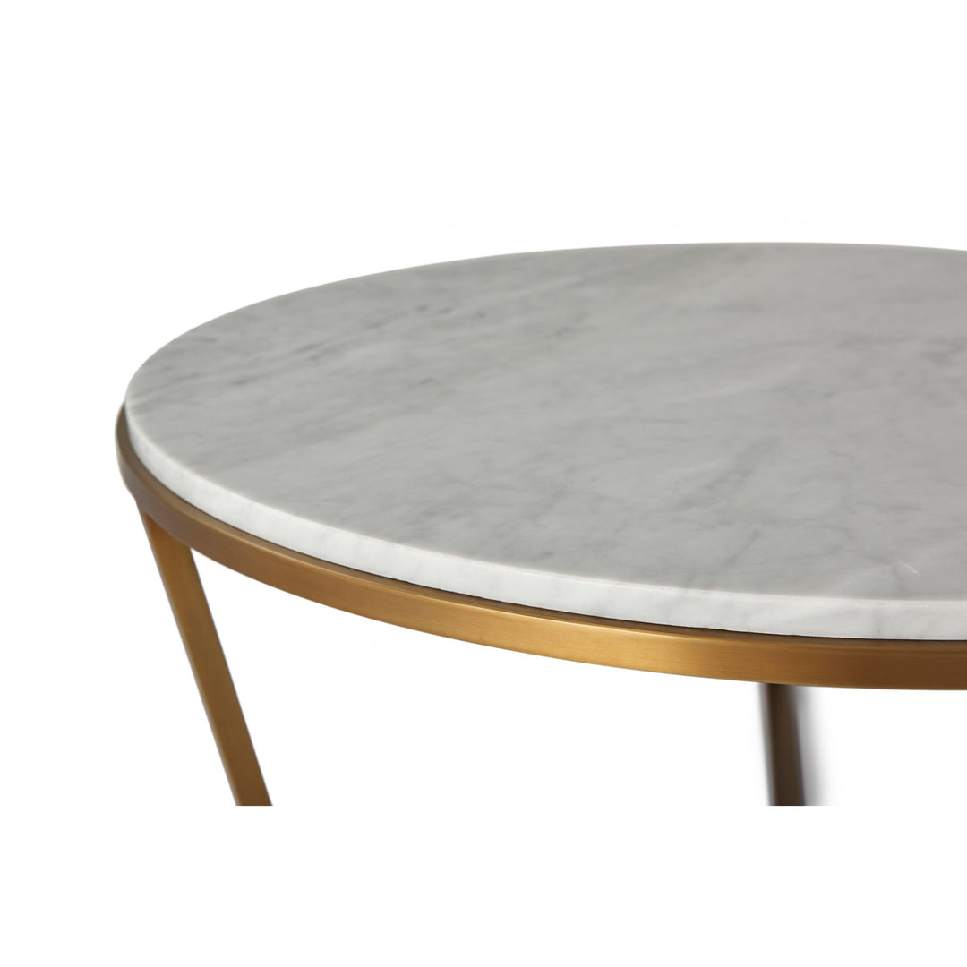 SwayLiving Small Fisher Round Cocktail Table (Marble) COFFEE TABLES