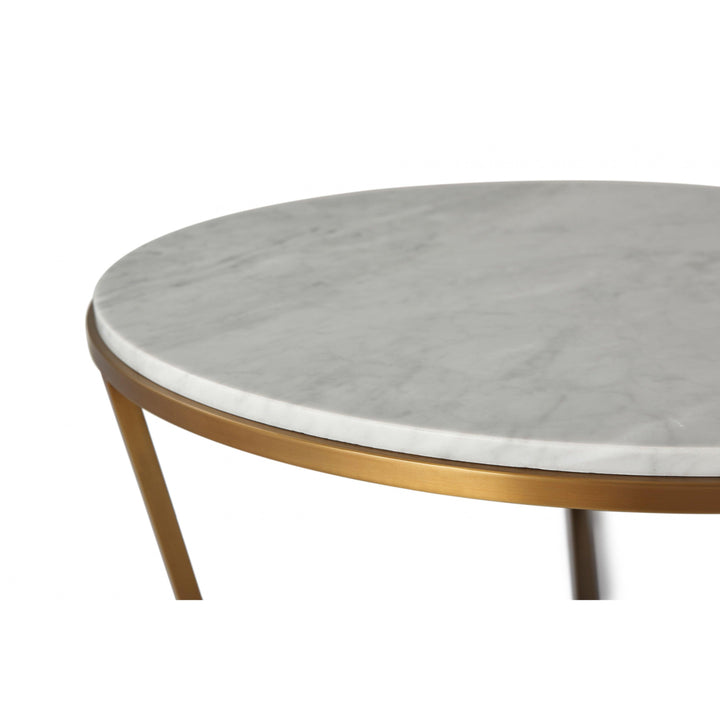 SwayLiving Small Fisher Round Cocktail Table (Marble) COFFEE TABLES