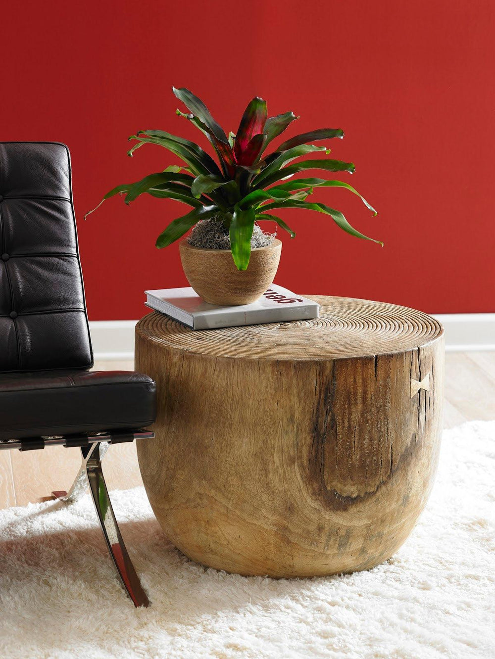 SwayLiving Lathe Side Table, Chamcha Wood ACCENT TABLES