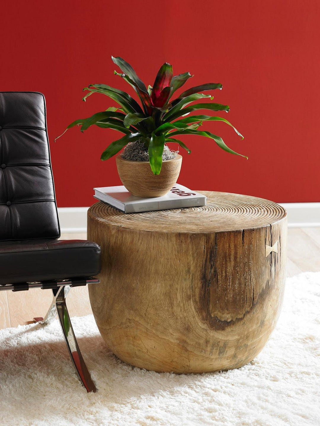 SwayLiving Lathe Side Table, Chamcha Wood ACCENT TABLES