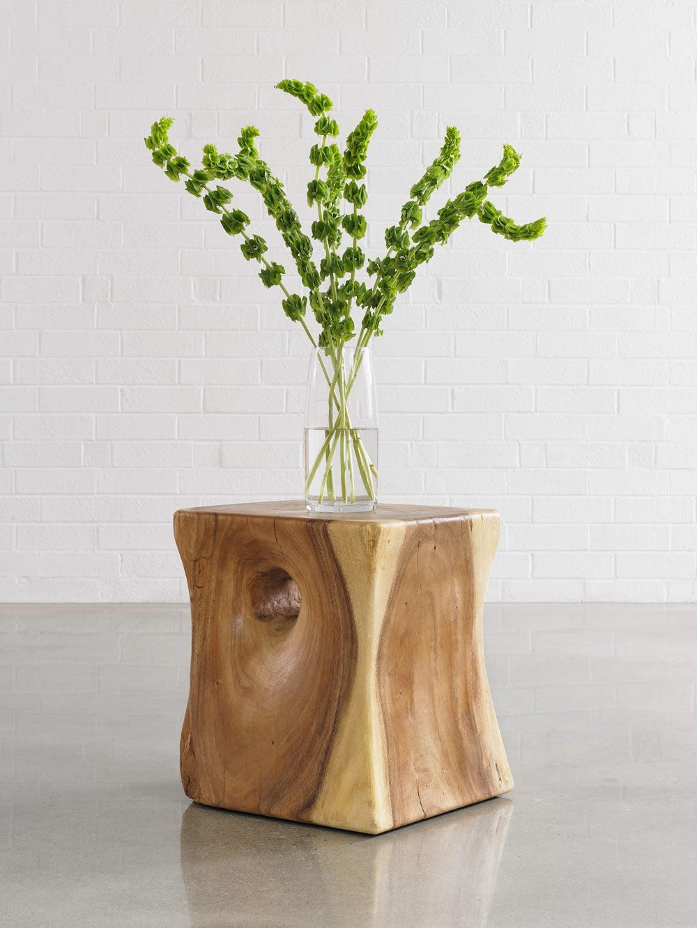 SwayLiving Peek a Boo Side Table, Chamcha Wood, Natural ACCENT TABLES