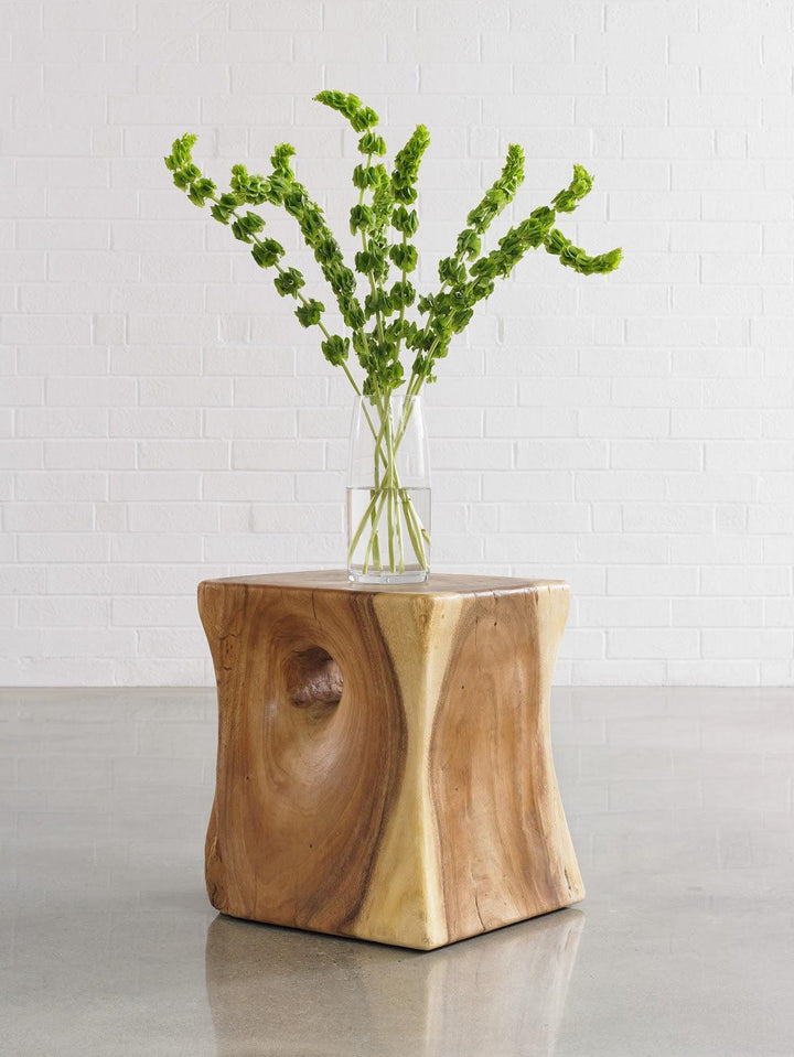 SwayLiving Peek a Boo Side Table, Chamcha Wood, Natural ACCENT TABLES