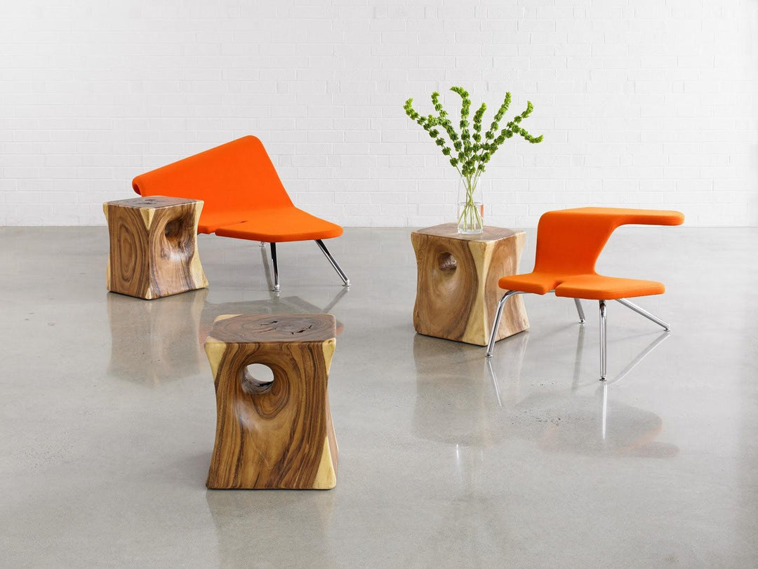 SwayLiving Peek a Boo Side Table, Chamcha Wood, Natural ACCENT TABLES
