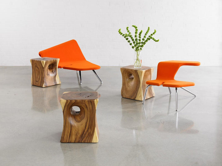 SwayLiving Peek a Boo Side Table, Chamcha Wood, Natural ACCENT TABLES