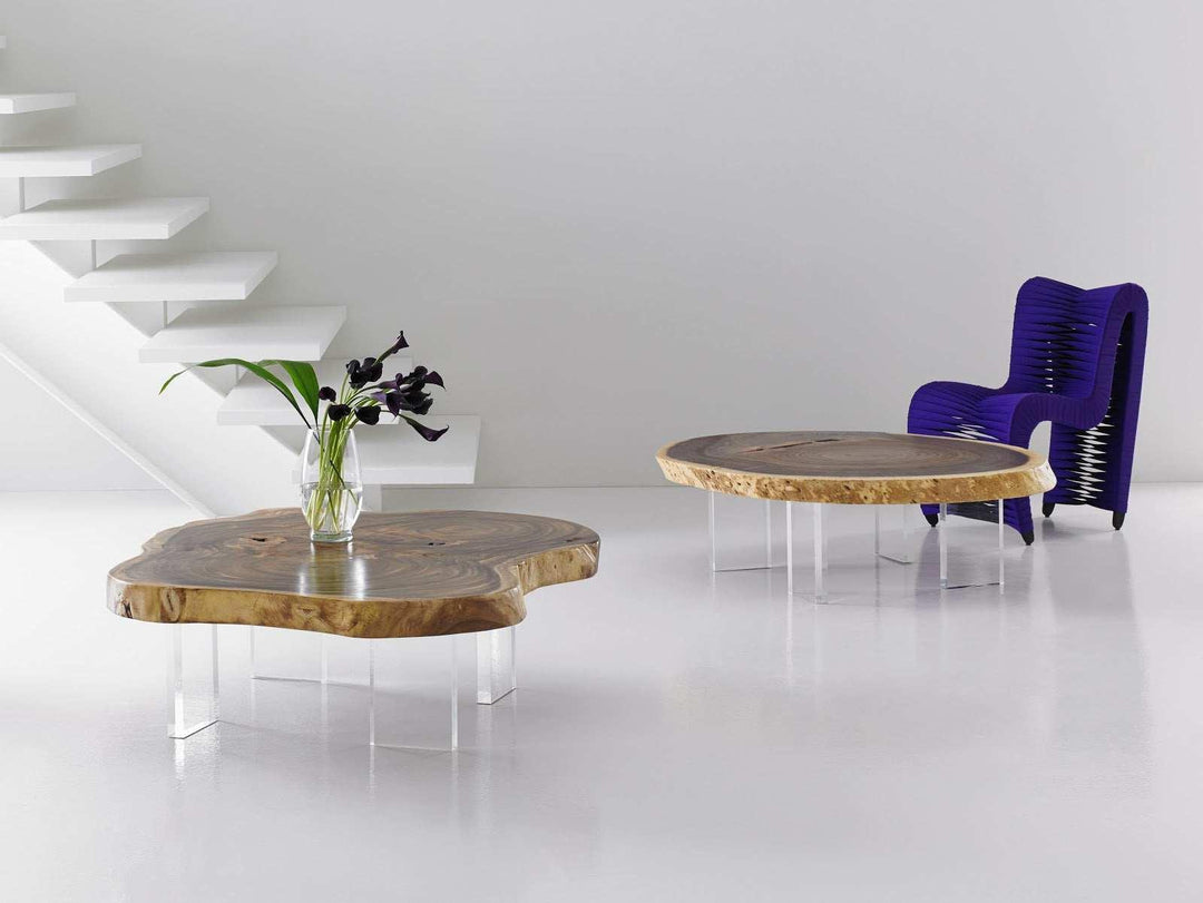 SwayLiving Floating Coffee Table with Acrylic Legs, Natural, Size Varies COFFEE TABLES