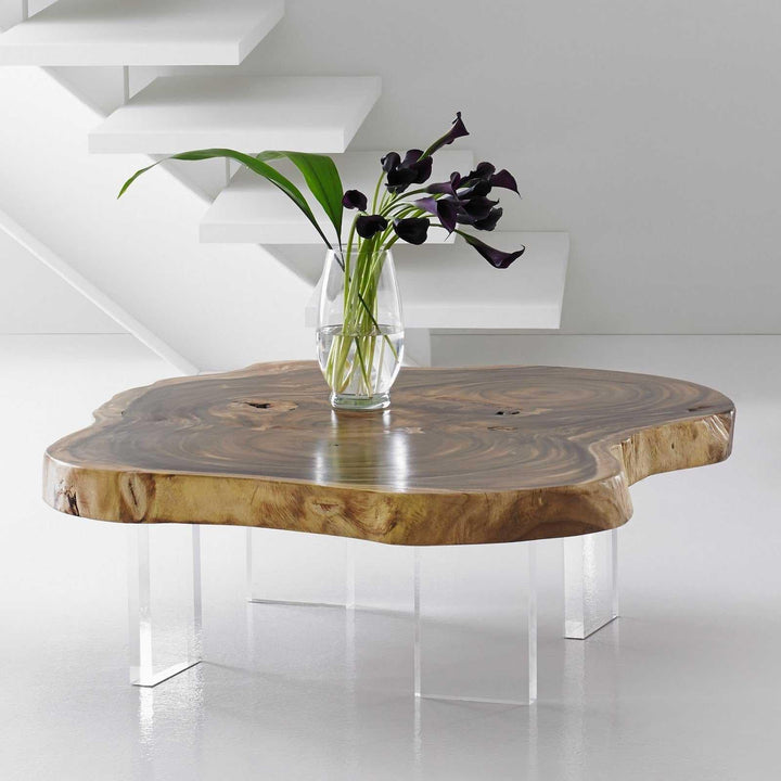 SwayLiving Floating Coffee Table with Acrylic Legs, Natural, Size Varies COFFEE TABLES
