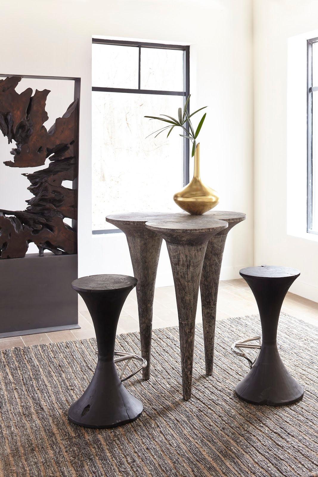 SwayLiving Marley Bar Stool, Burnt, Stainless Steel Foot Rest BAR STOOLS + COUNTER STOOLS