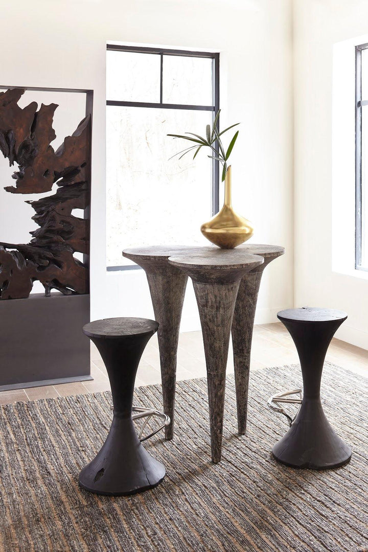 SwayLiving Marley Bar Stool, Burnt, Stainless Steel Foot Rest BAR STOOLS + COUNTER STOOLS