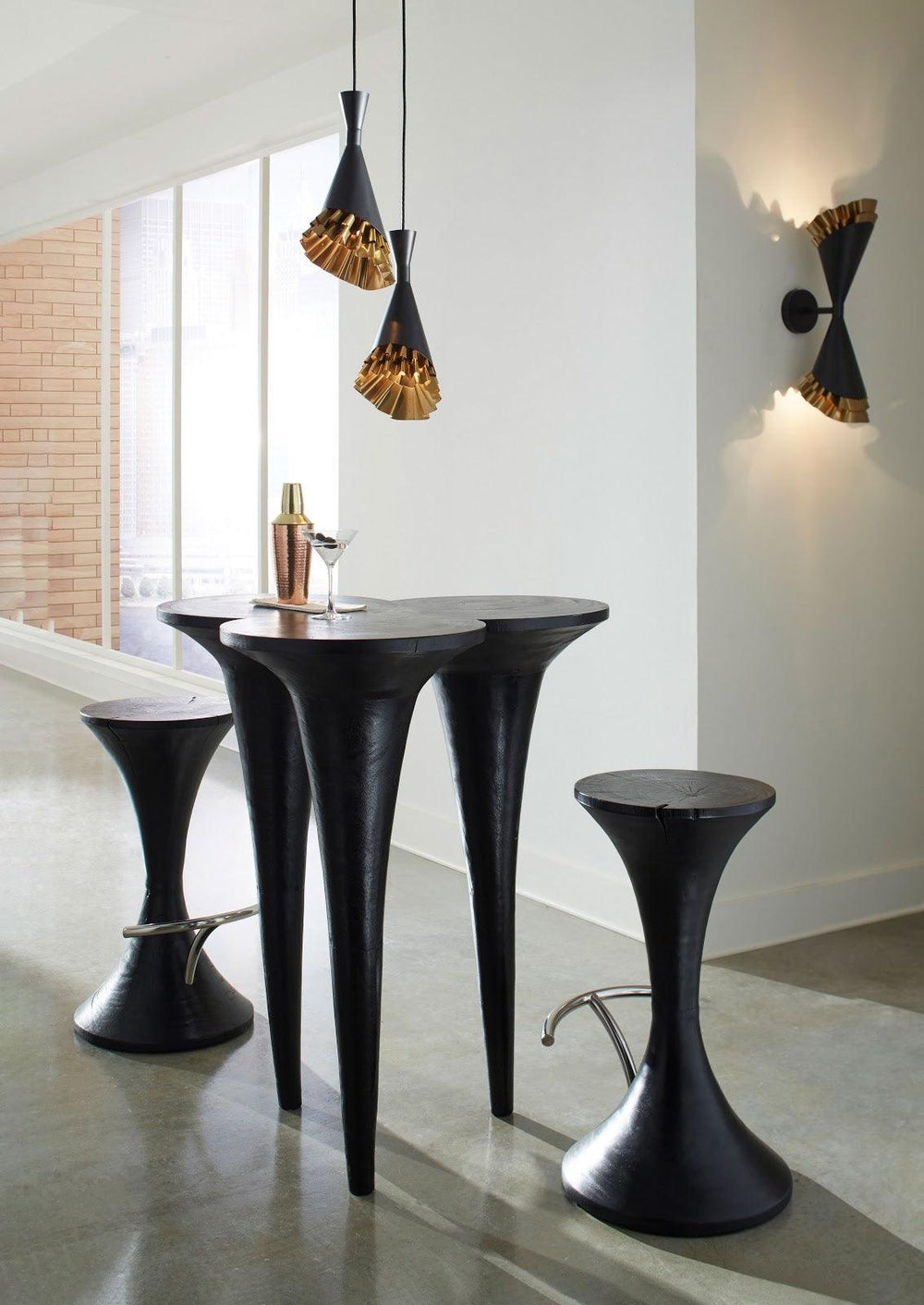 SwayLiving Marley Bar Stool, Burnt, Stainless Steel Foot Rest BAR STOOLS + COUNTER STOOLS