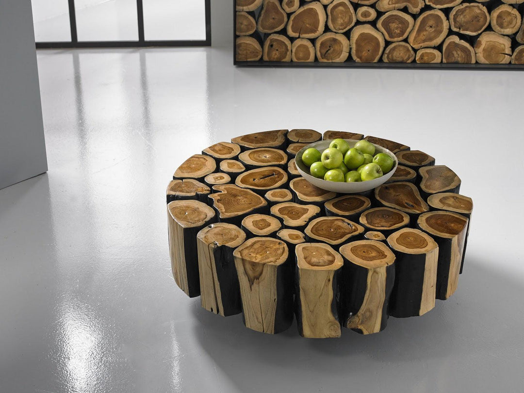 SwayLiving Boscage Coffee Table on Black Metal Legs, Round COFFEE TABLES