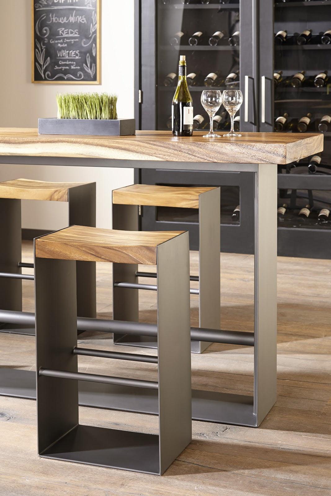 SwayLiving Iron Frame Bar Stool, Natural BAR STOOLS + COUNTER STOOLS