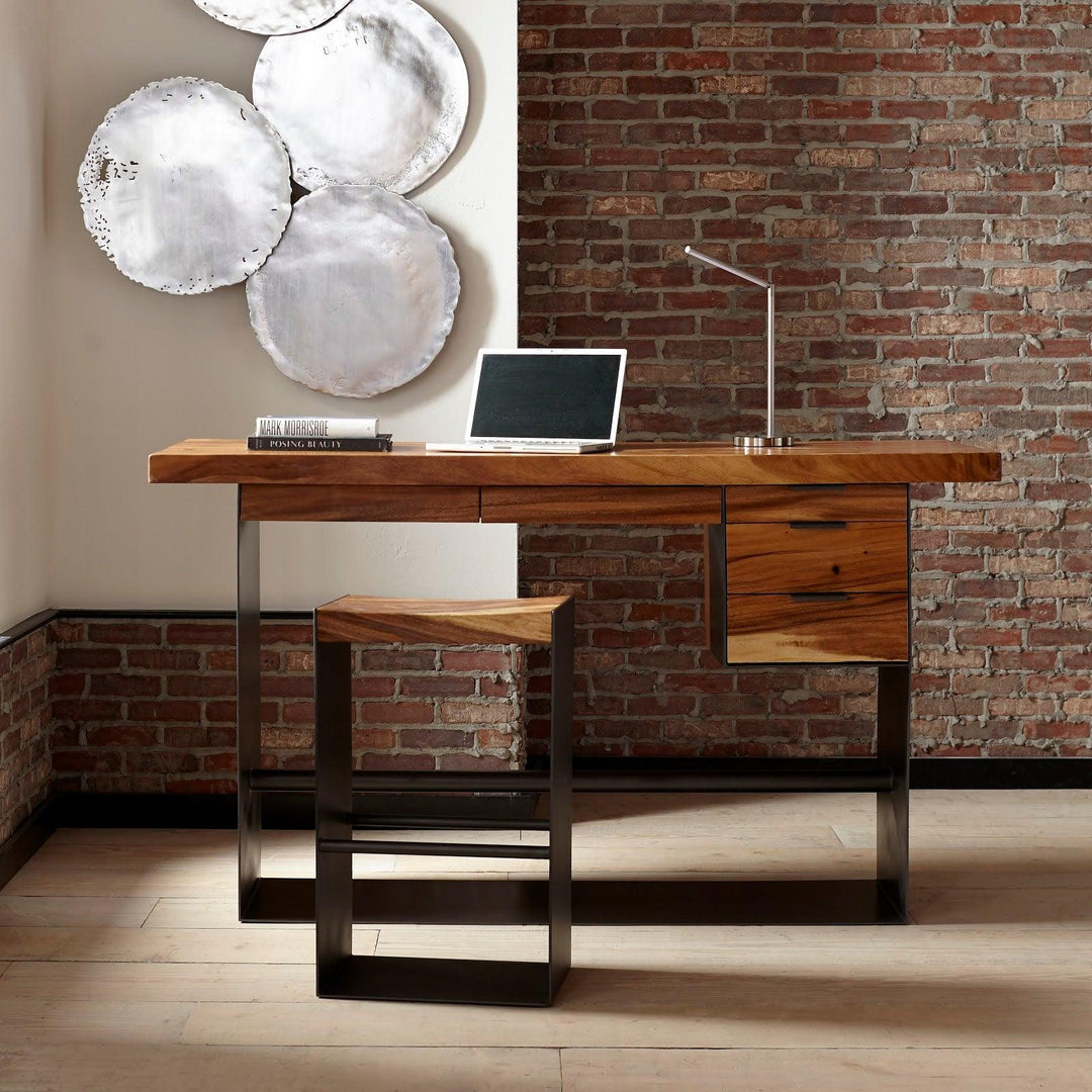 SwayLiving Iron Frame Bar Stool, Natural BAR STOOLS + COUNTER STOOLS