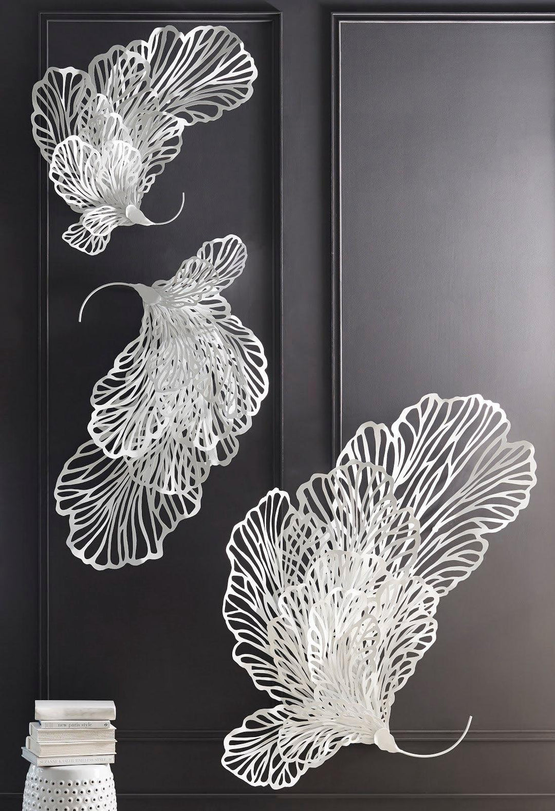 SwayLiving Butterfly Wall Art, White, SM WALL ACCENTS