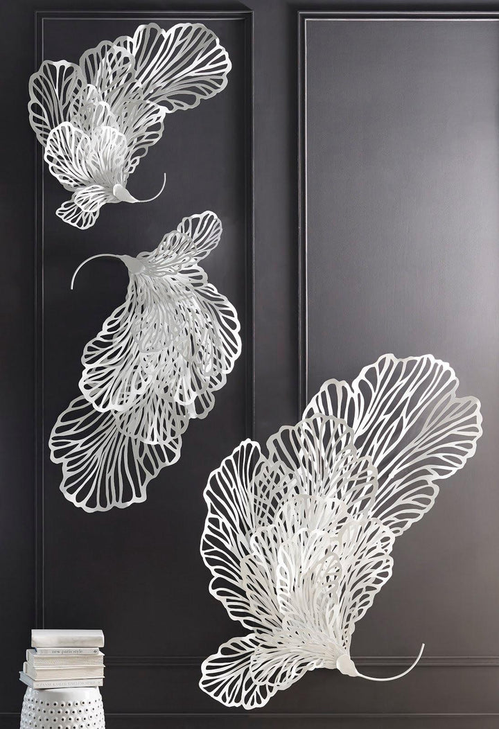 SwayLiving Butterfly Wall Art, White, SM WALL ACCENTS