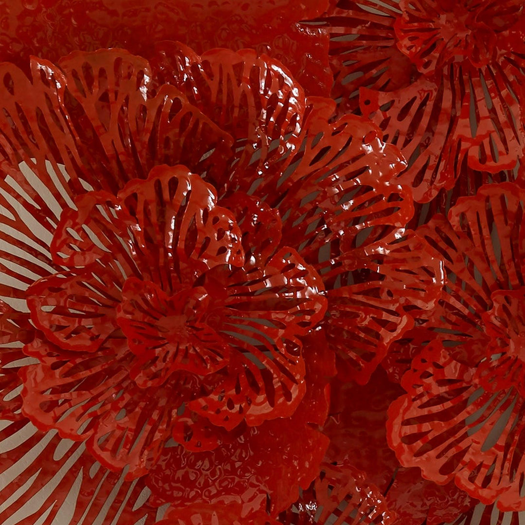 SwayLiving Flower Wall Art, Small, Coral, Metal WALL ACCENTS