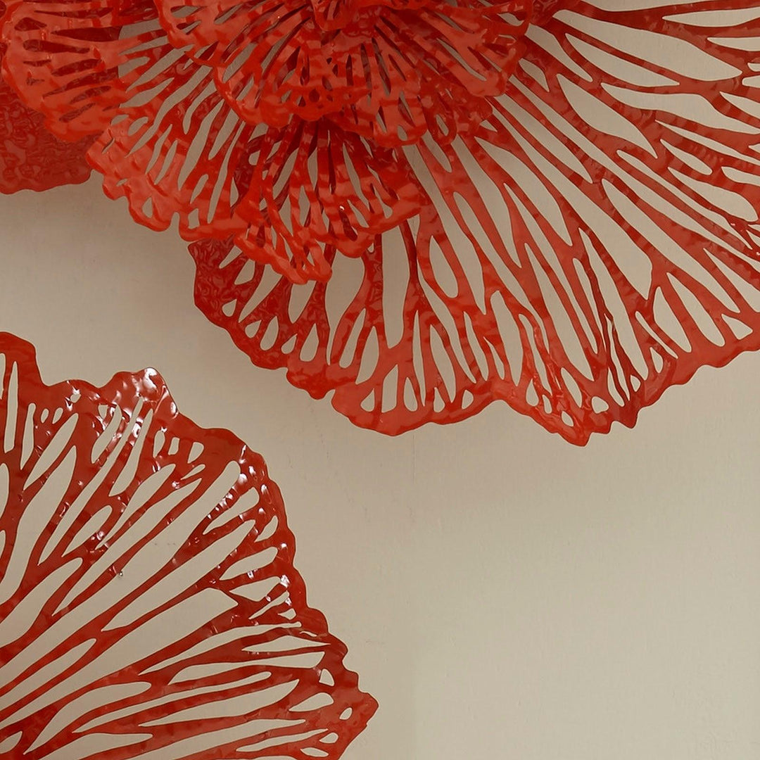 SwayLiving Flower Wall Art, Small, Coral, Metal WALL ACCENTS