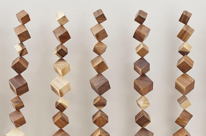 SwayLiving Dice Wall Art, Chamcha Wood, Natural WALL ACCENTS
