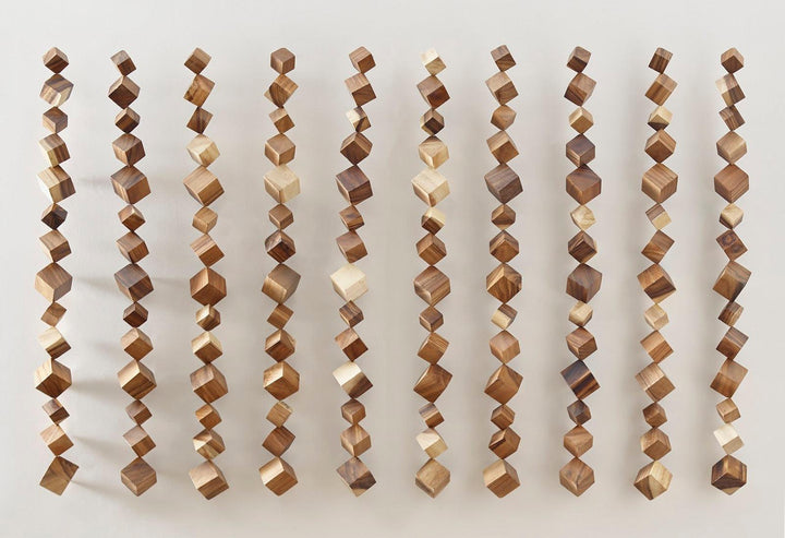SwayLiving Dice Wall Art, Chamcha Wood, Natural WALL ACCENTS