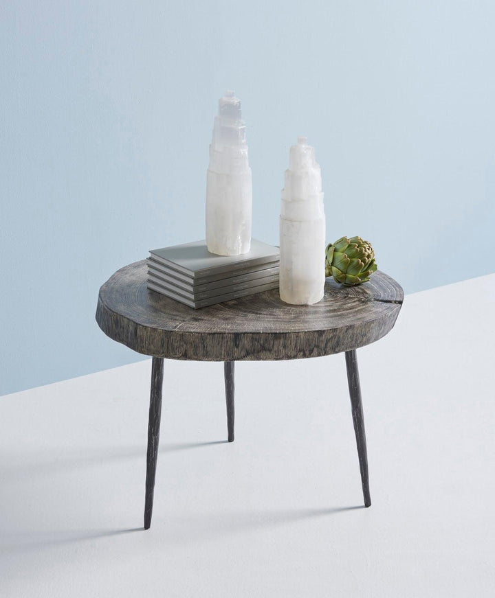 SwayLiving Crosscut Coffee Table, Gray Stone, Forged Legs COFFEE TABLES