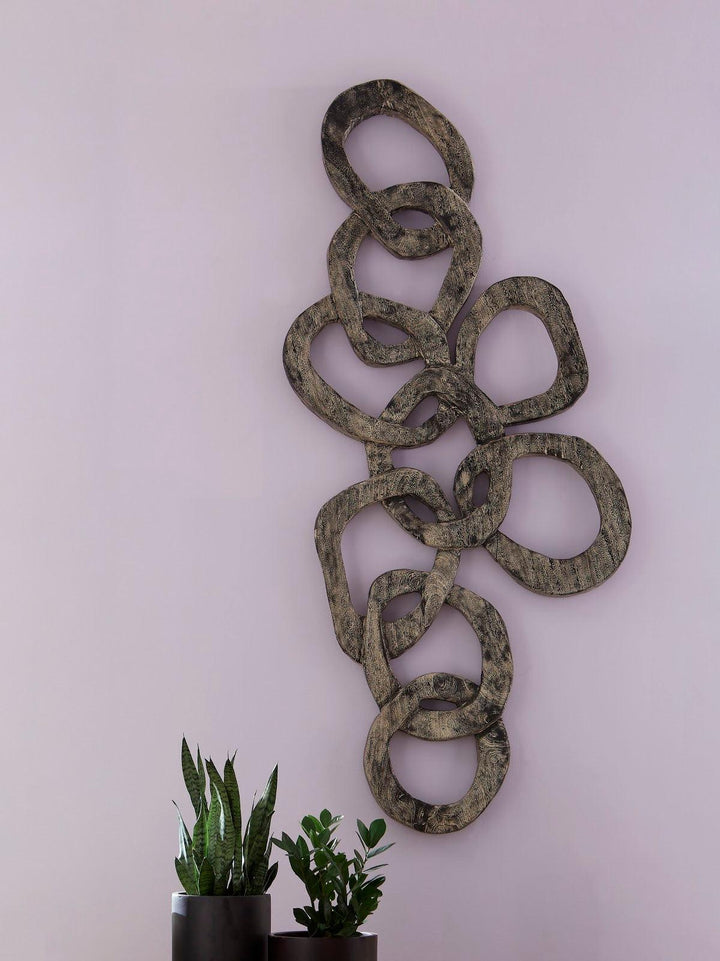 SwayLiving Chain Wall art, Chamcha Wood, Gray Stone Finish WALL ACCENTS