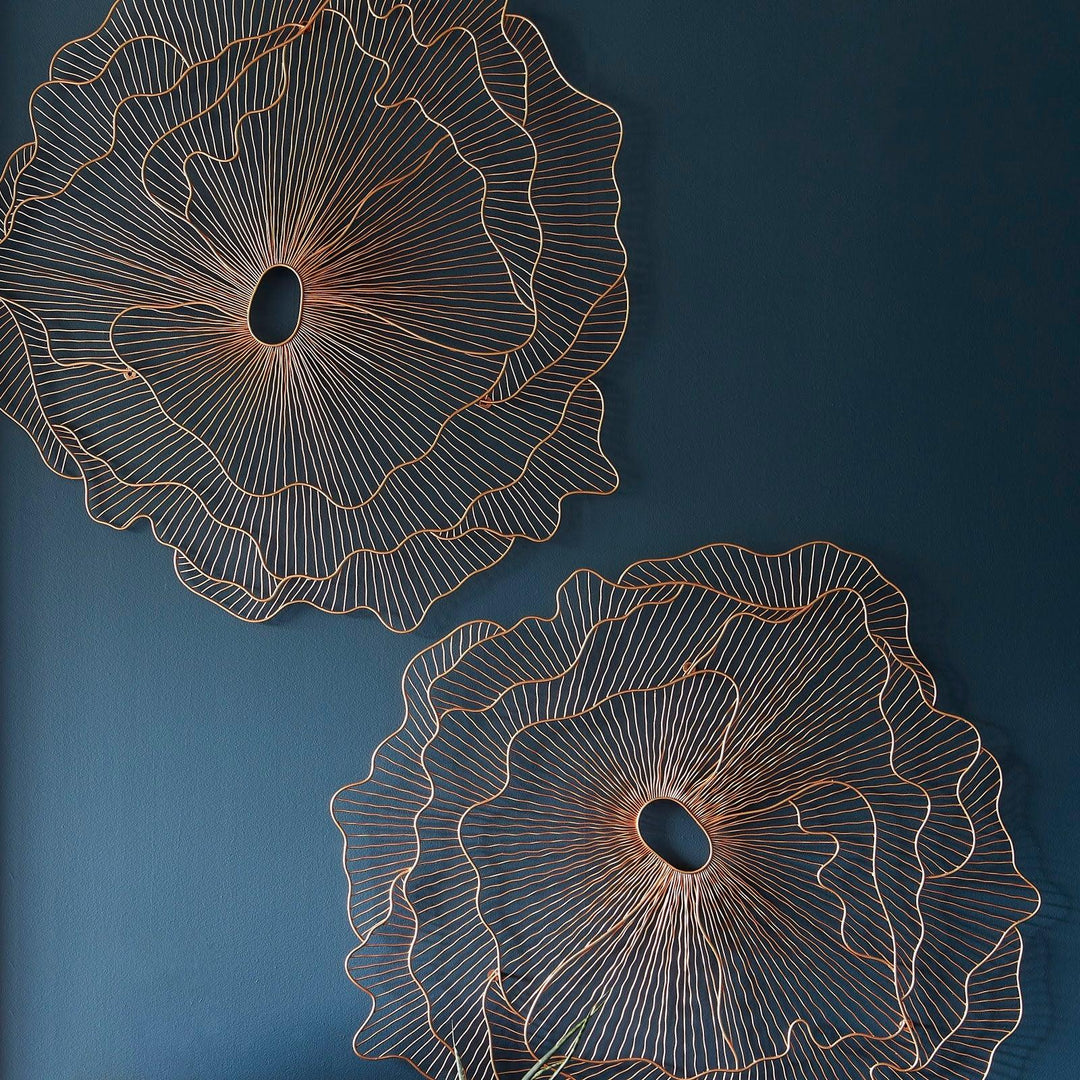 SwayLiving Poppy Flower Wall Art, Copper, LG WALL ACCENTS