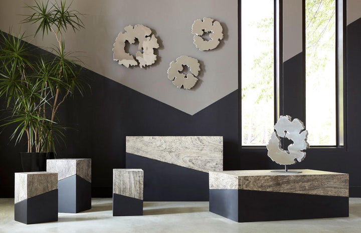 SwayLiving Geometry Stool, Gray Stone OTTOMANS, POUFS, + STOOLS